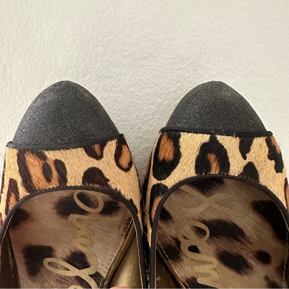 Sam Edelman France Glitter Spectator Leopard Print Rockabilly Heels SIZE 9.5 - Picture 9 of 10